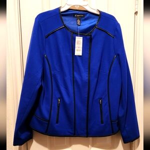 NEW! Inc Woman Modern Jacket Blue w Piping 1x w tags!
